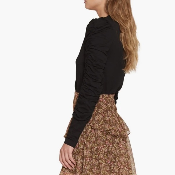 Walter Baker Dot Ruched Long Sleeved Top - Picture 7 of 7